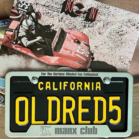 Manx Club License Plate Frame + Screw Caps (Silver)