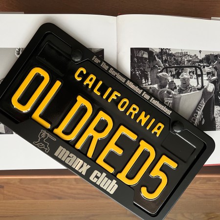 Manx Club License Plate Frame + Screw Caps (Black)